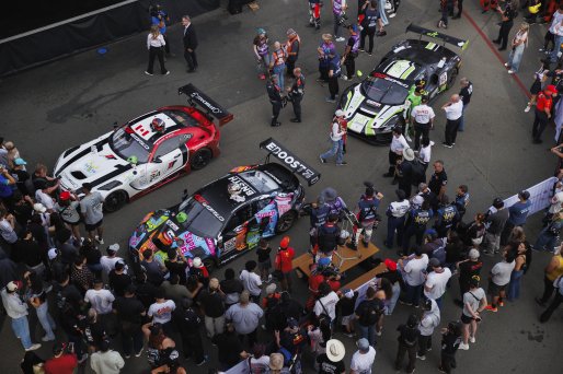 #32 Porsche 911 GT3-R (992) EVO of Kyle Washington and Tom Sargent, GMG Racing, GT World Challenge America, Pro-Am, SRO America, Sonoma Raceway, Sonoma, CA, Mar 27 - 29, 2026 #34 Mercedes-AMG GT3 EVO of Michai Stephens and Mikael Grenier, JMF Motorsports, | Andrew Miterko Photography LLC &copy;2026