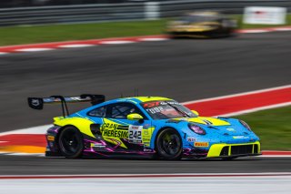 #242 Porsche 911 GT3-R (992) EVO of Therese Lahlouh and Thomas Merrill, Wright Motorsports, GT World Challenge America, Pro-Am, SRO America, Circuit of The Americas, Austin, TX, Apr 24 - 26, 2026
 | Fabian Lagunas | www.lagunasphotography.com | 2026