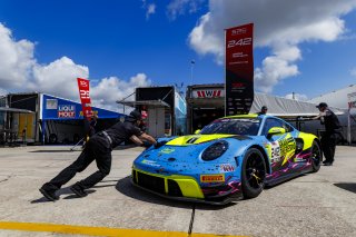 #242 Porsche 911 GT3-R (992) EVO of Therese Lahlouh and Thomas Merrill, Wright Motorsports, GT World Challenge America, Pro-Am, SRO America, Sebring International Raceway, Sebring, FL, May 7 - 10, 2026
 | Fabian Lagunas | www.lagunasphotography.com | 2026