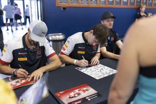 Autograph Session, #8 Porsche 911 GT3-R (992) EVO of Michael McCann Jr. and Zachary Vanier, McCann Racing, GT World Challenge America, Pro, SRO America, Sebring International Raceway, Sebring, FL, May 7 - 10, 2026
 | Fabian Lagunas | www.lagunasphotography.com | 2026