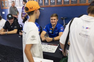 Autograph Session, #6 Ford Mustang GT3 EVO of Cameron Lawrence and Alex Sedgwick, Dollahite Racing, GT World Challenge America, Pro, SRO America, Sebring International Raceway, Sebring, FL, May 7 - 10, 2026
 | Fabian Lagunas | www.lagunasphotography.com | 2026