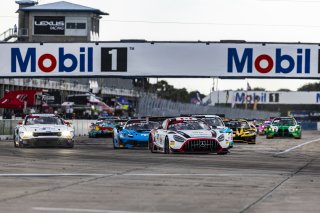 #34 Mercedes-AMG GT3 EVO of Michai Stephens and Mikael Grenier, JMF Motorsports, GT World Challenge America, Pro, SRO America, Sebring International Raceway, Sebring, FL, May 7 - 10, 2026, Race Start
 | Fabian Lagunas | www.lagunasphotography.com | 2026