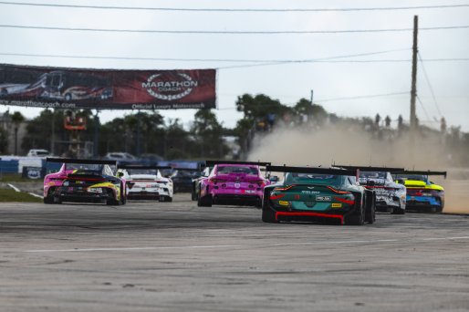 #71 Aston Martin Vantage AMR GT3 EVO of Robin Liddell and Frank Depew, Rebel Rock Racing, GT World Challenge America, Pro-Am, SRO America, Sebring International Raceway, Sebring, FL, May 7 - 10, 2026, Race Start
 | Fabian Lagunas | www.lagunasphotography.com | 2026