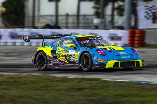 #242 Porsche 911 GT3-R (992) EVO of Therese Lahlouh and Thomas Merrill, Wright Motorsports, GT World Challenge America, Pro-Am, SRO America, Sebring International Raceway, Sebring, FL, May 7 - 10, 2026
 | Fabian Lagunas | www.lagunasphotography.com | 2026