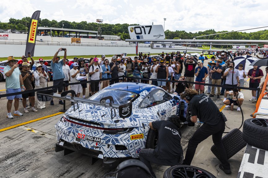 Grid Walk, #017 Porsche 911 GT3-R (992) EVO of Michael Clark and Colin Braun, Kellymoss, GT World Challenge America, Pro-Am, SRO America, Road Atlanta, Braselton, GA, June 12 - 14, 2026
