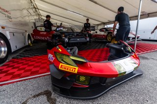 #04 Ferrari 296 GT3 of Tony Davis and Scott Andrews, HP-TECH Motorsport, GT World Challenge America, Pro-Am, SRO America, Barber Motorsport Park, Leeds, AL, Sept 24 - 27, 2026, Paddock
 | Fabian Lagunas | www.lagunasphotography.com | 2026