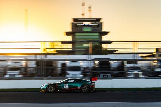 #71 Aston Martin Vantage AMR GT3 EVO of Frank Depew, Robin Liddell, and Andrew Davis, Rebel Rock Racing, Indianapolis 8 Hour / GT World Challenge America, Pro-Am, SRO America, Indianapolis 8 Hour, Indianapolis Motor Speedway, Speedway, IN, Oct 7 - 11, 202 | Fabian Lagunas