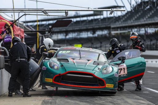 #71 Aston Martin Vantage AMR GT3 EVO of Frank Depew, Robin Liddell, and Andrew Davis, Rebel Rock Racing, Indianapolis 8 Hour / GT World Challenge America, Pro-Am, SRO America, Indianapolis 8 Hour, Indianapolis Motor Speedway, Speedway, IN, Oct 7 - 11, 202 | Andrew Miterko Photography LLC &copy;2026