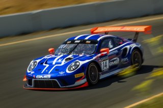 #14 Porsche 911 GT3 of James Sofronas and Jeroen Bleekemolen, GMG Racing, GT3 Pro-Am, SRO America, Sonoma Raceway, Sonoma CA, Aug 2020.
 | Regis Lefebure/SRO                                       