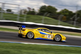 #6 Ferrari 488 GT3 of Trevor Baek, Jeff Westphal and Ryan Briscoe, Vital Speed, GT3 Overall, SRO, Indianapolis Motor Speedway, Indianapolis, IN, September 2020.
 | Brian Cleary/SRO