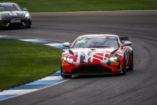 #33 Aston Martin Vantage GT4 of Joe Dalton, Patrick Gallagher, and Jonathan Taylor, Notlad Racing by RS1, GT4, SRO, Indianapolis Motor Speedway, Indianapolis, IN, September 2020.
 | Brian Cleary/SRO