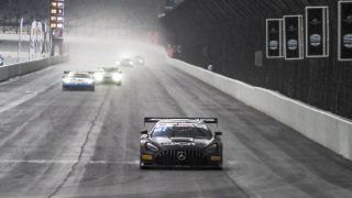 #63 Mercedes AMG GT3 of David Askew, Ryan Dalziel, and Ben Keating, DXDT Racing, GT3 Pro-Am, SRO, Indianapolis Motor Speedway, Indianapolis, IN, September 2020.
 | Brian Cleary/SRO