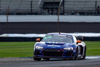 #8 Audi R8 LMS GT4 of Elias Sabo, James Sofornas, and Andy Lee, GMG Racing, GT4, SRO, Indianapolis Motor Speedway, Indianapolis, IN, September 2020.
 | Regis Lefebure/SRO                                       