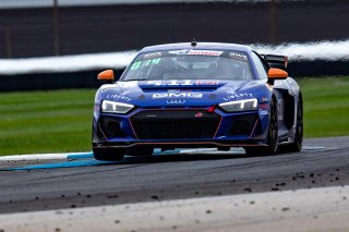 #8 Audi R8 LMS GT4 of Elias Sabo, James Sofornas, and Andy Lee, GMG Racing, GT4, SRO, Indianapolis Motor Speedway, Indianapolis, IN, September 2020.
 | Regis Lefebure/SRO                                       