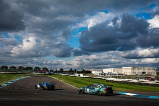 #2 Porsche 718 Cayman GT4 CS MR of Jason Bell, Andrew Davis, and Robin Lidell, GMG Racing, GT4, SRO, Indianapolis Motor Speedway, Indianapolis, IN, September 2020.
 | Regis Lefebure/SRO                                       
