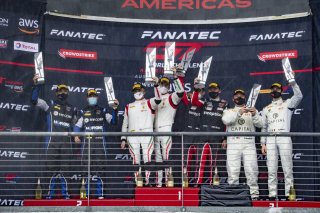 Podium, Race 1, GT World Challenge America, SRO America, Circuit of the Americas, Austin, Texas, April May 2021. | SRO Motorsports Group