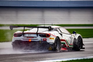 #61 Ferrari 488 GT3 of Jean-Claude Saada, Conrad Grunewald and Mark Kvamme, AF Corse, GTWCA Am, IGTC Am, SRO, Indianapolis Motor Speedway, Indianapolis, IN, USA, October 2021 | Brian Cleary/SRO