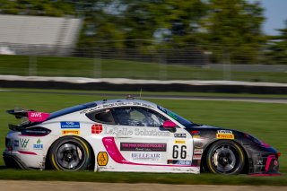 #66 Porsche 718 Cayman GT4 CLUBSPORT MR of Derek DeBoer and Spencer Pumpelly, TRG-The Racers Group, Pro-Am, Pirelli GT4 America, SRO, Indianapolis Motor Speedway, Indianapolis, IN, USA, October 2021
 | Brian Cleary/SRO