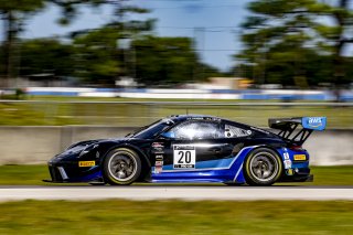 #20 Porsche 911 GT3-R of Fred Poordad and Jan Heylen, Wright Motorsports, Fanatec GT World Challenge America powered by AWS, Pro-Am, SRO America, Sebring International Raceway, Sebring, FL, September 2021.
 | Brian Cleary/SRO
