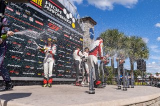 Podium, Race 2, SRO America, Sebring International Raceway, Sebring, FL, September 2021. | Regis Lefebure/SRO