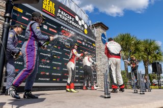 Podium, Race 2, SRO America, Sebring International Raceway, Sebring, FL, September 2021. | Regis Lefebure/SRO