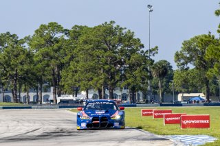 #96 BMW M4 GT3 of Michael Dinan and Robby Foley, Turner Motorsports, GT World Challenge America, Pro-Am, SRO America, Sebring International Raceway, Sebring, FL, September 2021.
 | Brian Cleary/SRO