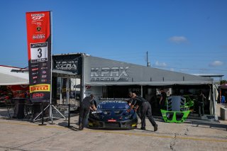 #1 Lamborghini Huracan GT3 of Michele Beretta and Andrea Calderelli, K-Pax Racing, GT World Challenge America, Pro, SRO America, Sebring International Raceway, Sebring, FL, September 2022.
 | Regis Lefebure/SRO