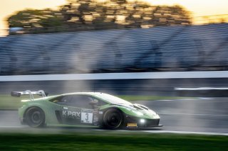#3 Lamborghini Huracan GT3 of Misha Goikhberg, Jordan Pepper and Franck Perera, K-PAX Racing, Pro, Indy 8 Hours, Intercontinental GT Challenge, Indianapolis Motor Speedway, Indianapolis, Indiana, Oct 2022.
 | Brian Cleary/SRO