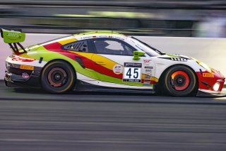 #45 Porsche 911 GT3-R (991.ii) of Charlie Luck, Elia Erhart and Jan Heylen, Wright Motorsports, Pro-Am, Indy 8 Hours, Intercontinental GT Challenge, Indianapolis Motor Speedway, Indianapolis, Indiana, Oct 2022.
 | Brian Cleary/SRO