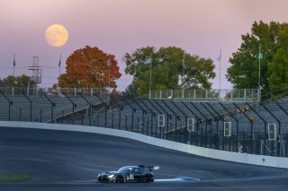 #33 Mercedes-AMG GT3 of Russell Ward, Phillip Ellis and Jules Gounon, Winward Racing, Pro, full, moon, SRO America, Indianapolis Motor Speedway, Indianapolis, Indiana, Oct 2022.
 | Brian Cleary/SRO  