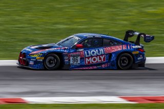 #96 BMW M4 GT3 of Michael Dinan and Robby Foley, Turner Motorsports, GT World Challenge America, Pro-Am, SRO America, New Orleans Motorsports Park, New Orleans, LA, May 2022.
 | Brian Cleary/SRO