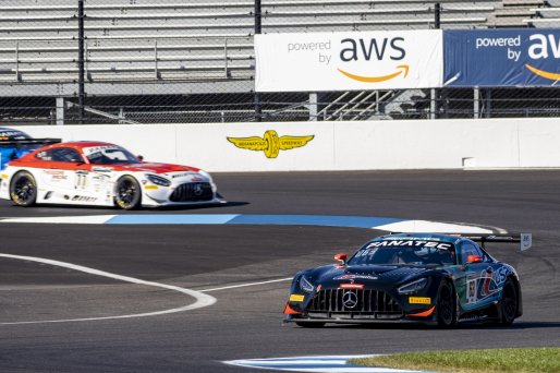 #63 Mercedes-AMG GT3 of Patrick Assenheimer, Bryan Sellers and Dirk Muller, DXDT Racing, Pro, Indy 8 Hours, Intercontinental GT Challenge, Indianapolis Motor Speedway, Indianapolis, Indiana, Oct 2022.
 | Brian Cleary/SRO