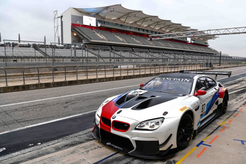 Austin , TX - February 28: Henry Schmitt  or Gregory Liefooghe pilots the #87 BMW F13 M6 GT3, competing in the GT SprintX class during the Blancpain GT World Challenge Presented by Euroworld Motorsports on February 28, 2019 at the Circuit of The Americas 
