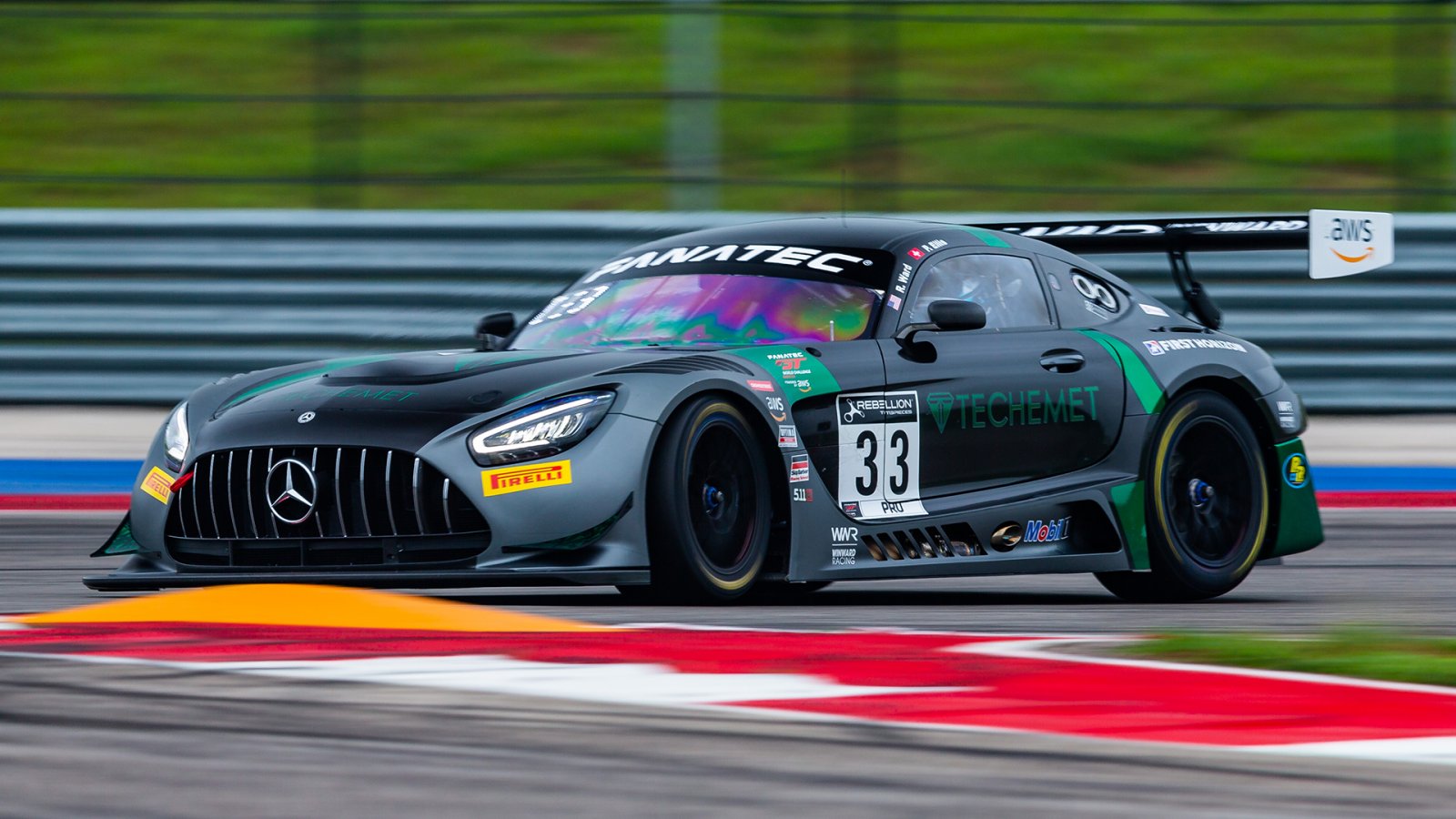 Wet and Wild Weather Sees Lamborghini, Mercedes-AMG, BMW in Abbreviated Race 1 Podium for GT World Challenge America