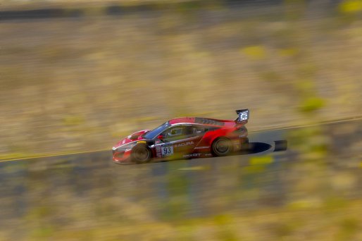 #93 Acura NSX GT3 of Shelby Blackstock and Trent Hindman, Racers Edge Motorsports, GT3 Pro-Am, SRO America, Sonoma Raceway, Sonoma CA, Aug 2020.
