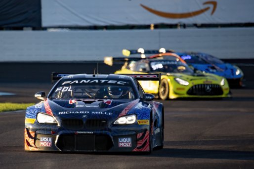#96 BMW F13 M6 GT3 of Michael Dinan, Robby Foley and Connor De Phillippi, Turner Motorsport, GTWCA Pro. IGTC Pro, SRO, Indianapolis Motor Speedway, Indianapolis, IN, USA, October 2021 | Brian Cleary/SRO